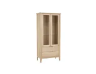 Casø 777 vitrineskap 90x195x40 cm med runde ben hvitoljet eik