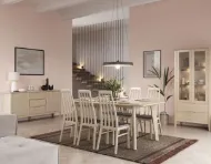 Casø 777 vitrineskap 90x195x40 cm med runde ben hvitoljet eik