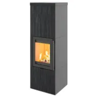 Lotus QM40 Indian Night med sort dør og Robax Nightflame glass