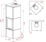 Lotus QM40 Indian Night med sort dør og Robax Nightflame glass