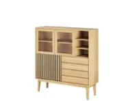 Casø Broholm Highboard med lamelldører 124x133x40 cm Hvitoljet Eik