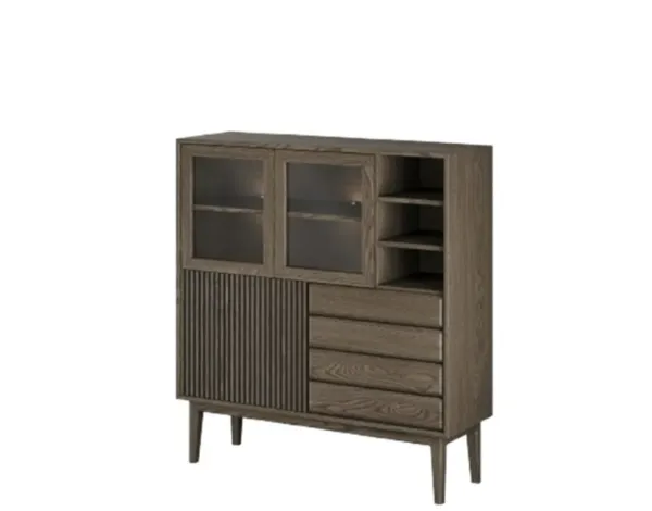 Casø Broholm Highboard med lamelldører 124x133x40 cm Hvitoljet Eik