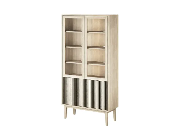 Casø Broholm Vitrineskap med glassider 100x197x40 cm Hvitoljet Eik