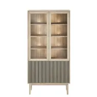 Casø Broholm Vitrineskap med glassider 100x197x40 cm Hvitoljet Eik
