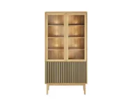 Casø Broholm Vitrineskap med glassider 100x197x40 cm Hvitoljet Eik