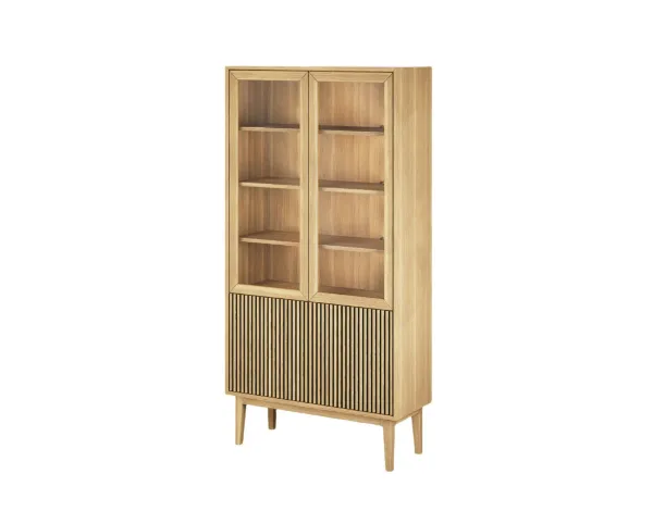 Casø Broholm Vitrineskap med glassider 100x197x40 cm Hvitoljet Eik