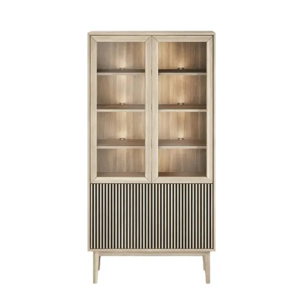 Casø Broholm Vitrineskap med glassider 100x197x40 cm Hvitoljet Eik