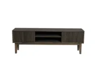 Casø Broholm XL TV-benk med lamelldører 160x55x35 cm Hvitoljet Eik