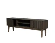 Casø Broholm XL TV-benk med lamelldører 160x55x35 cm Hvitoljet Eik