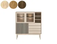 Casø Broholm Highboard med lamelldører 124 x 133 x 40 cm