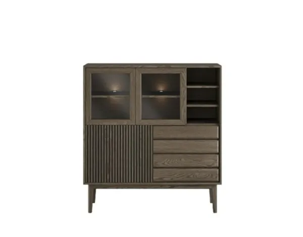 Casø Broholm Highboard med lamelldører 124 x 133 x 40 cm
