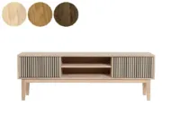 Casø Broholm XL TV-benk med lamelldører 160 x 55 x 35 cm