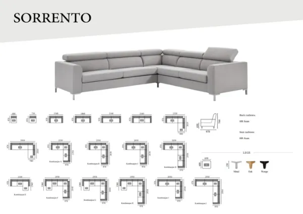 Sorrento Hjørnesofa med sjeselong