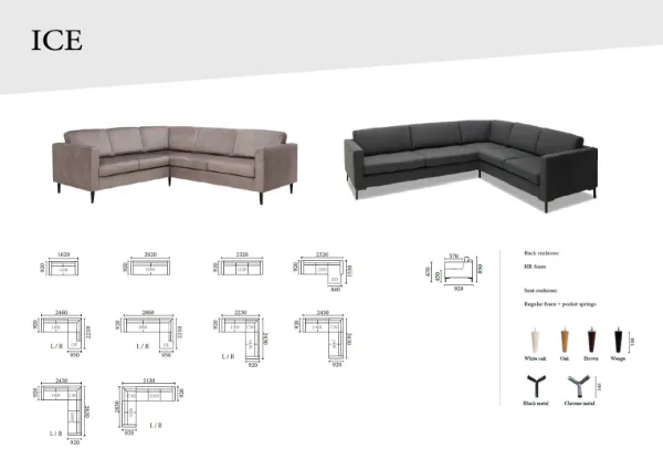 Ice hjørnesofa 283 x 243 cm