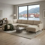 Home hjørnesofa med endeavslutning og sjeselong